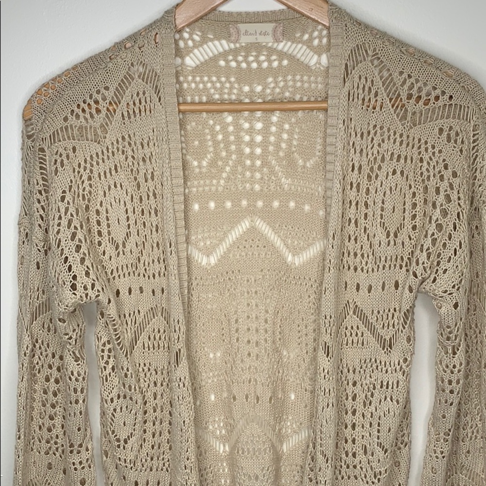 Altar’d State Long Open Front Open Knit Sweater Duster Lightweight Boho